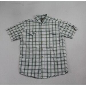 C.E. Schmidt Button Up Mens Medium Gray Excellent Plaid Short Sleeve Workwear